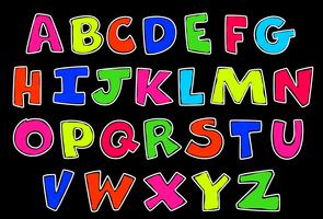 Neon Style Alphabets For Kids